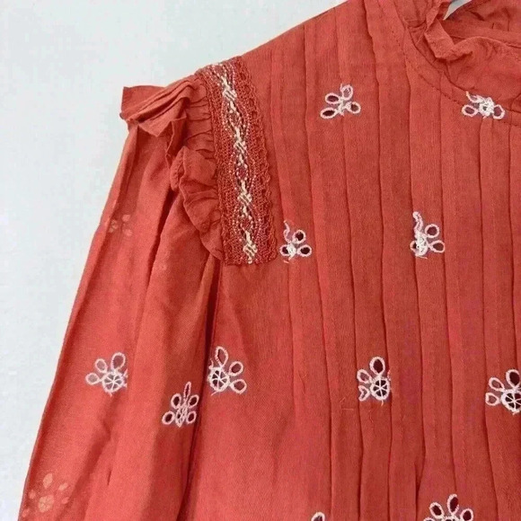100% Authentic ZARA Orange Eyelet Flower Print Mini Dress $89.90 Size Medium - Picture 7 of 11